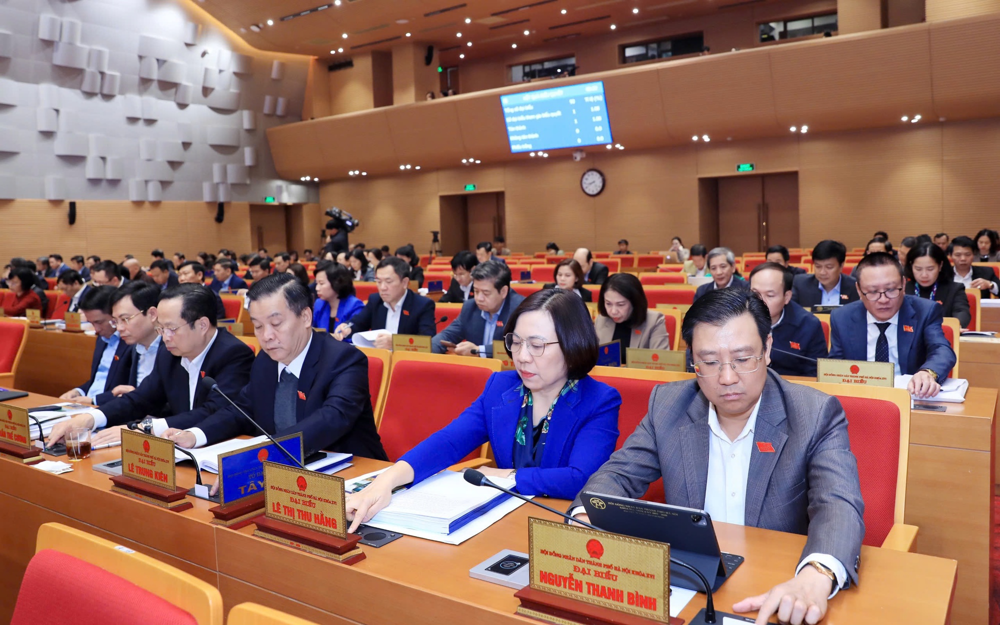 Các đại biểu biểu quyết thông qua Nghị quyết