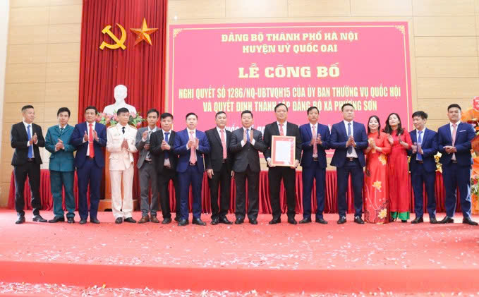 Huyện Quốc Oai: Thành lập Đảng bộ 4 xã trực thuộc sau sắp xếp đơn vị hành chính- Ảnh 2.