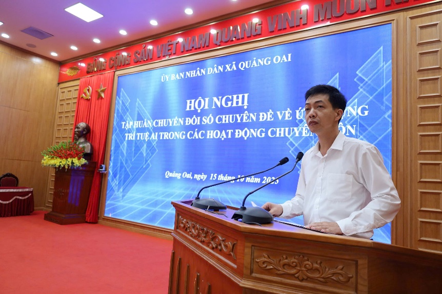 Quảng Oai đẩy mạnh chuyển đổi số, đưa trí tuệ nhân tạo vào hoạt động chuyên môn- Ảnh 2.