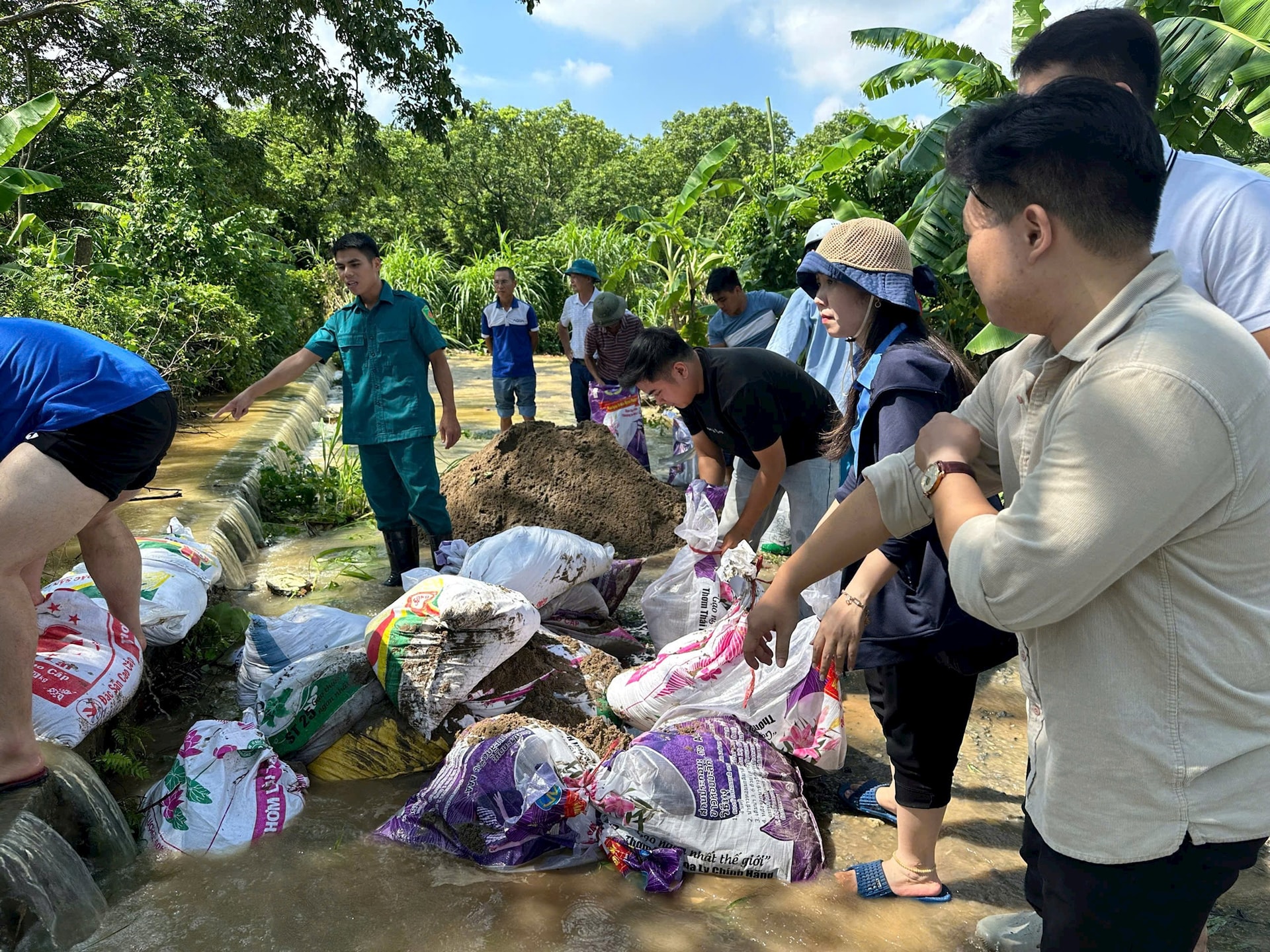 Xã Thanh Trì: Sẵn sàng ứng trực bảo vệ đê điều, công trình phòng chống lũ- Ảnh 1.