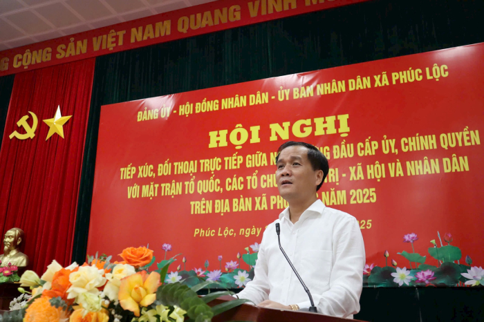 Kommunelederne i Phuc Loc har direkte dialog med folket – bilde 4. Lãnh đạo xã Phúc Lộc đối thoại trực tiếp với Nhân dân- Ảnh 4.
