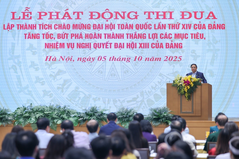 Thủ tướng Phạm Minh Chính phát động đợt thi đua cao điểm lập thành tích chào mừng Đại hội XIV của Đảng- Ảnh 1.