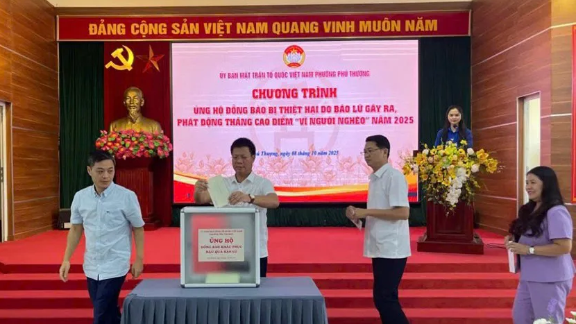 Phường Phú Thượng: Phát động phong trào ủng hộ đồng bào vùng bão, lũ- Ảnh 1.