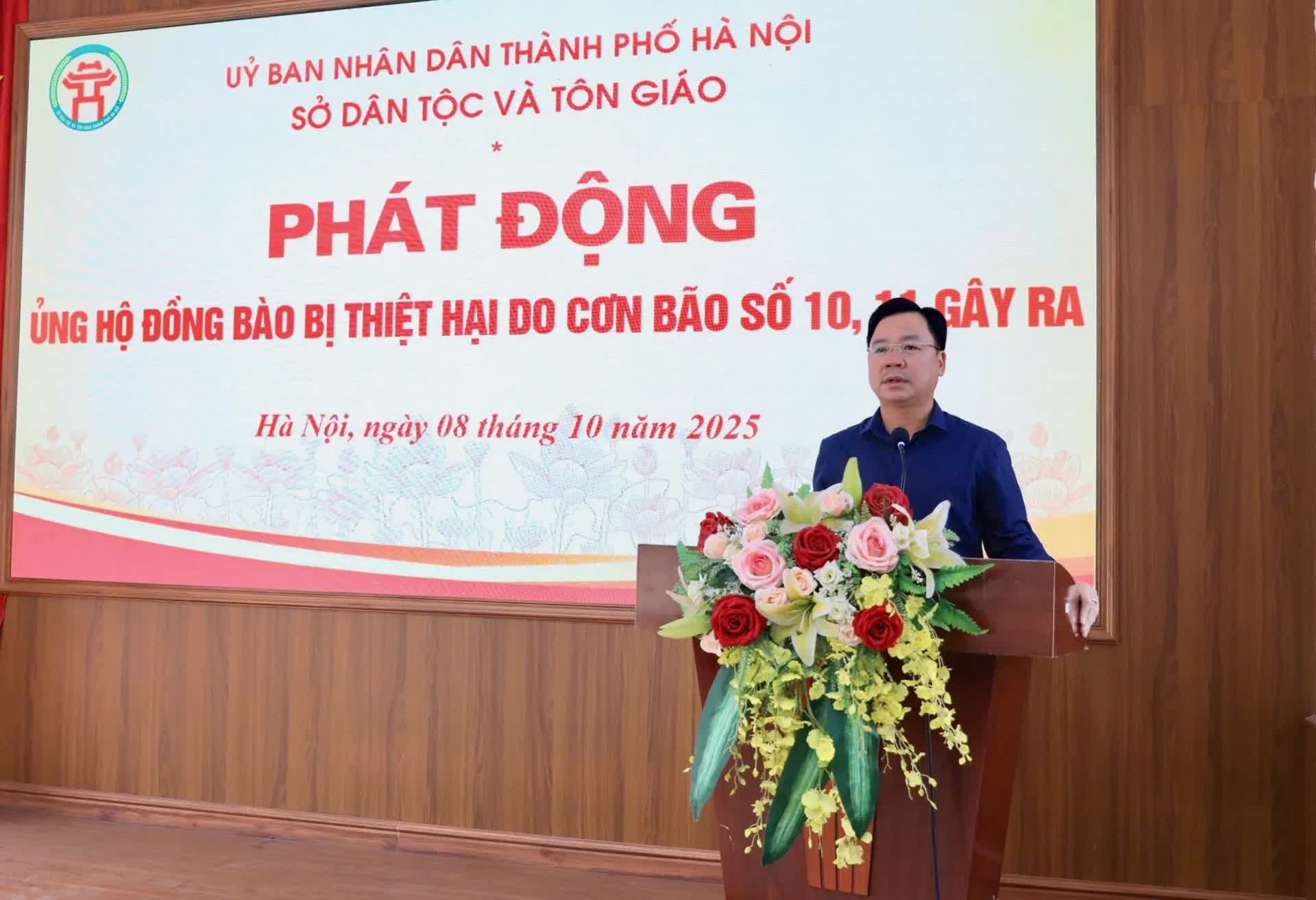 Sở Dân tộc và Tôn giáo Hà Nội phát động ủng hộ đồng bào bị thiệt hại do bão lũ- Ảnh 1.