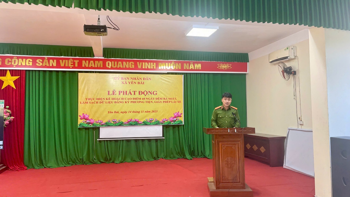 XÃ YÊN BÀI PHÁT ĐỘNG THỰC HIỆN KẾ HOẠCH CAO ĐIỂM 60 NGÀY ĐÊM RÀ SOÁT, LÀM SẠCH DỮ LIỆU ĐĂNG KÝ PHƯƠNG TIỆN VÀ GIẤY PHÉP LÁI XE- Ảnh 1.