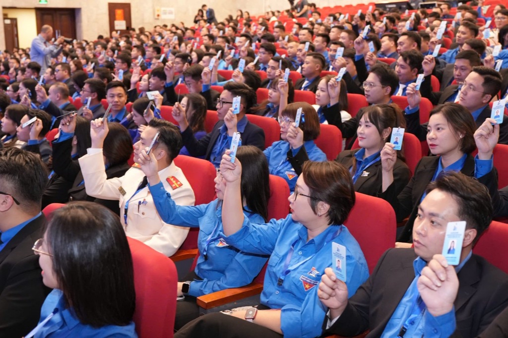 Phiên thứ nhất Đại hội đại biểu Đoàn TNCS Hồ Chí Minh thành phố Hà Nội lần thứ XVII, nhiệm kỳ 2025 - 2030- Ảnh 3.