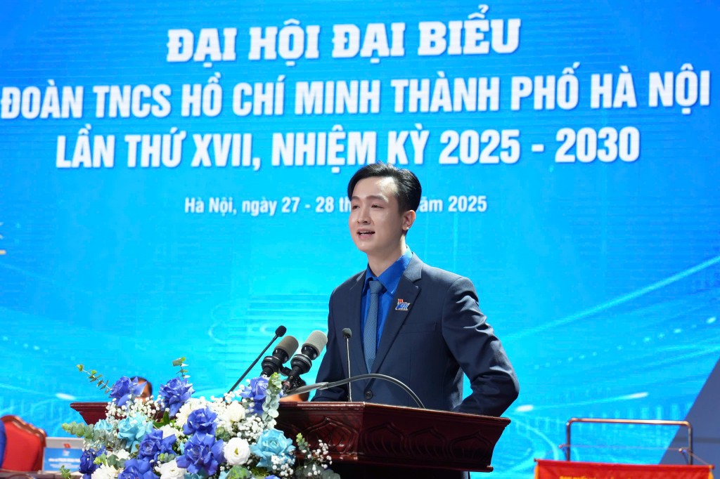 Phiên thứ nhất Đại hội đại biểu Đoàn TNCS Hồ Chí Minh thành phố Hà Nội lần thứ XVII, nhiệm kỳ 2025 - 2030- Ảnh 4.