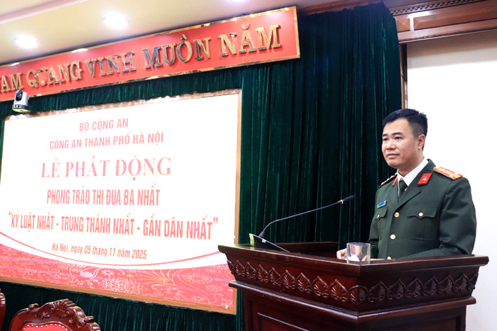 Công an Thành phố phát động phong trào thi đua đặc biệt “Ba nhất: Kỷ luật nhất - Trung thành nhất - Gần dân nhất”- Ảnh 1.