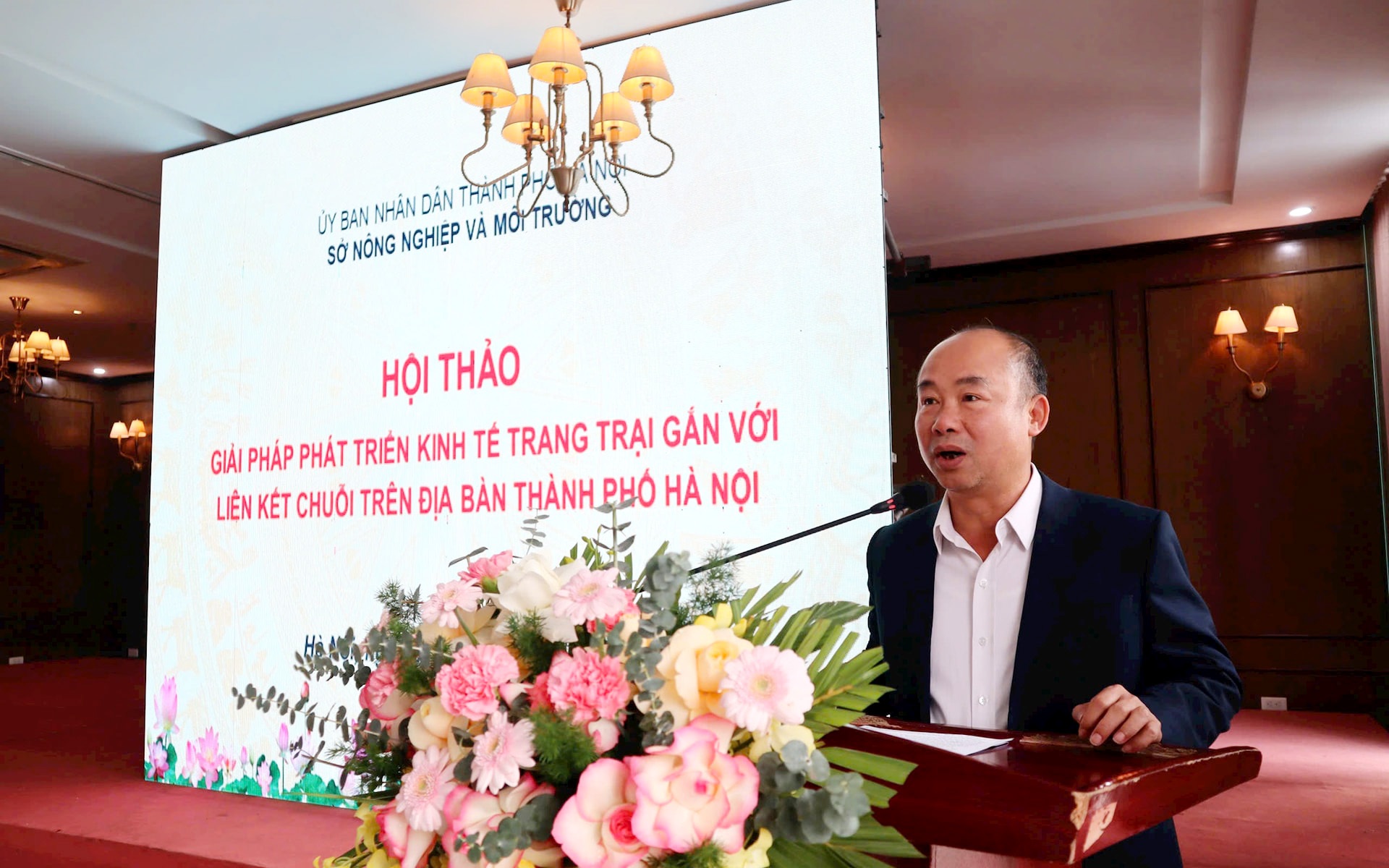 Phó Giám đốc Sở Nông nghiệp và Môi trường Hà Nội Nguyễn Đình Hoa phát biểu tại Hội thảo