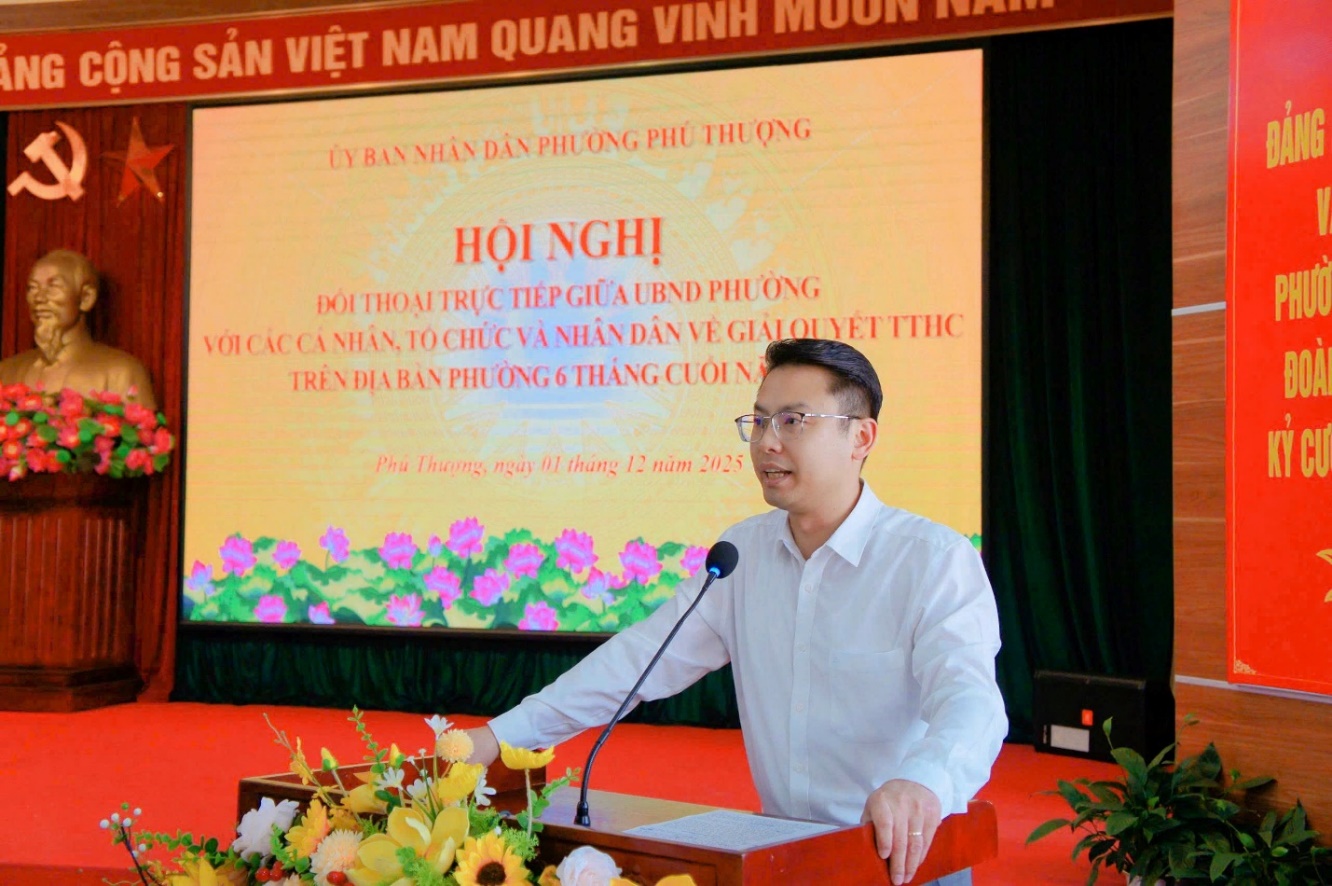 UBND phường Phú Thượng tổ chức Hội nghị đối thoại với cá nhân, tổ chức về giải quyết TTHC- Ảnh 2.