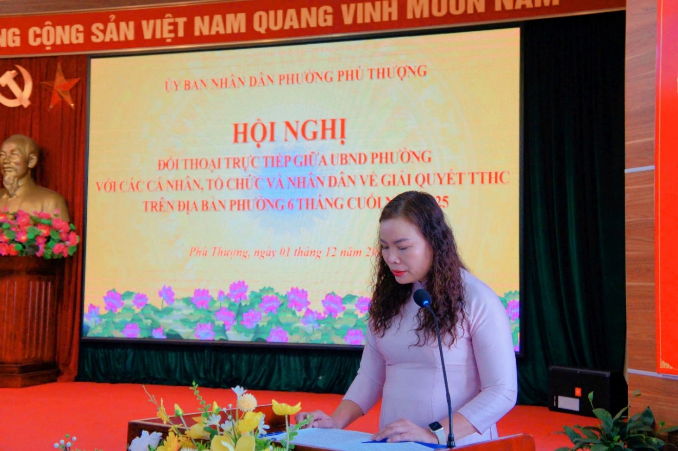 UBND phường Phú Thượng tổ chức Hội nghị đối thoại với cá nhân, tổ chức về giải quyết TTHC- Ảnh 3.
