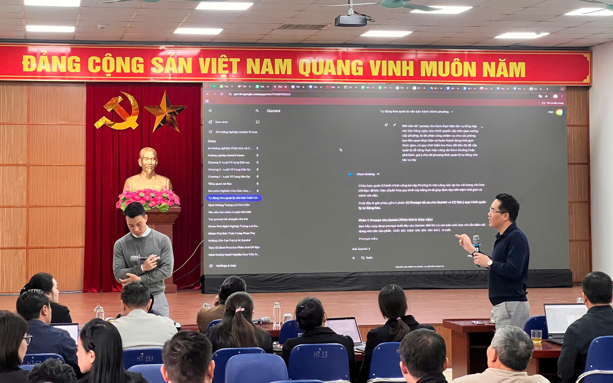 Phường Lĩnh Nam tổ chức tập huấn trang bị kiến thức kỹ năng sử dụng trí tuệ nhân tạo (AI) trong các lĩnh vực công tác của phường