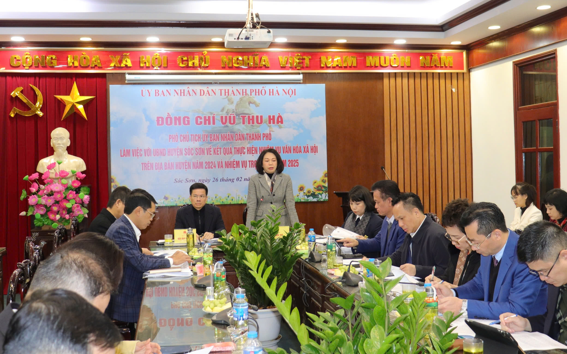 Phó Chủ tịch UBND thành phố Hà Nội Vũ Thu Hà chủ trì làm việc tại huyện Sóc Sơn