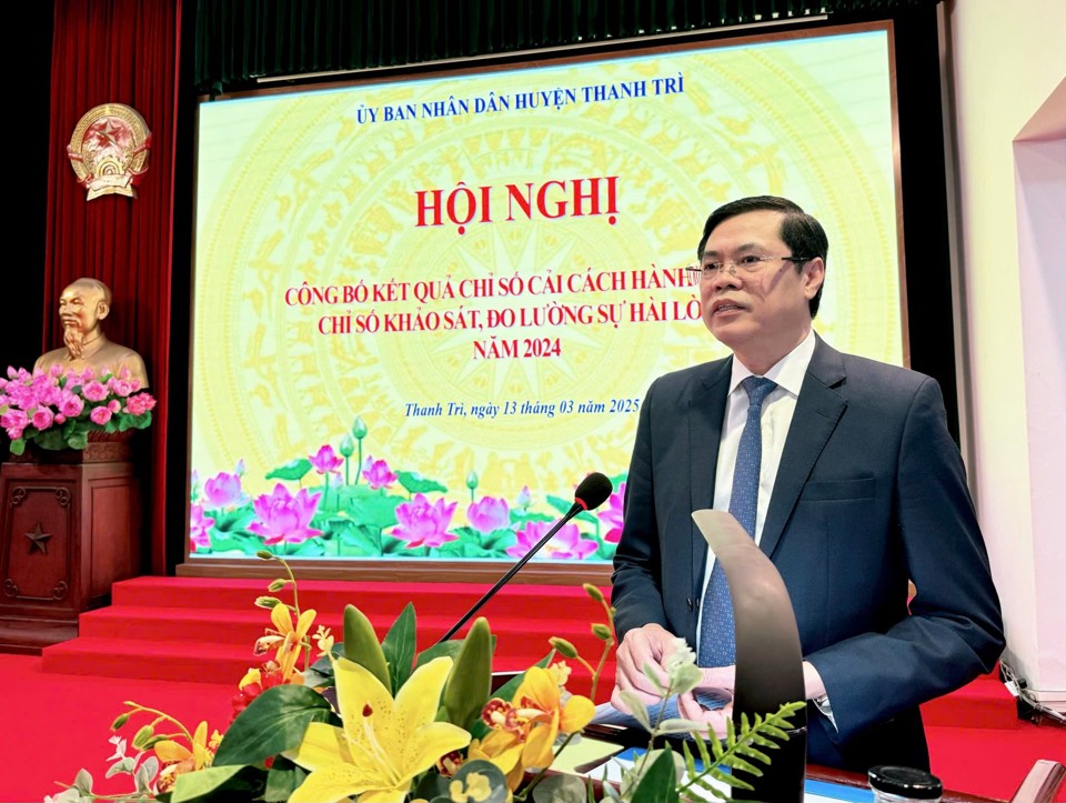 Thanh Trì: Chỉ số CCHC của các phòng chuyên môn, xã, thị trấn đều đạt trên 90%- Ảnh 2.