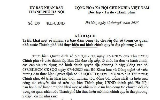 Hà Nội: Bảo đảm công tác chuyển đổi số khi thực hiện mô hình chính quyền địa phương 2 cấp