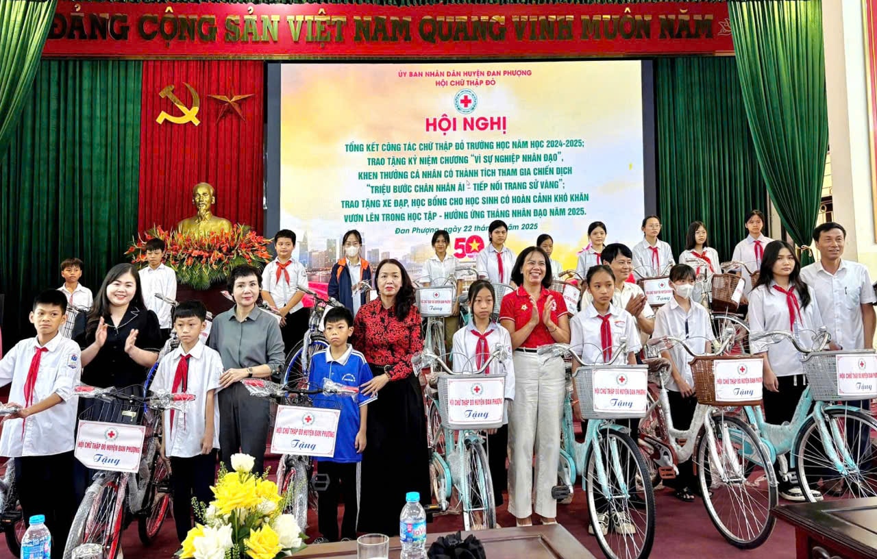 Hội Chữ thập đỏ huyện Đan Phượng tổng kết công tác chữ thập đỏ trường học năm học 2024-2025- Ảnh 2.