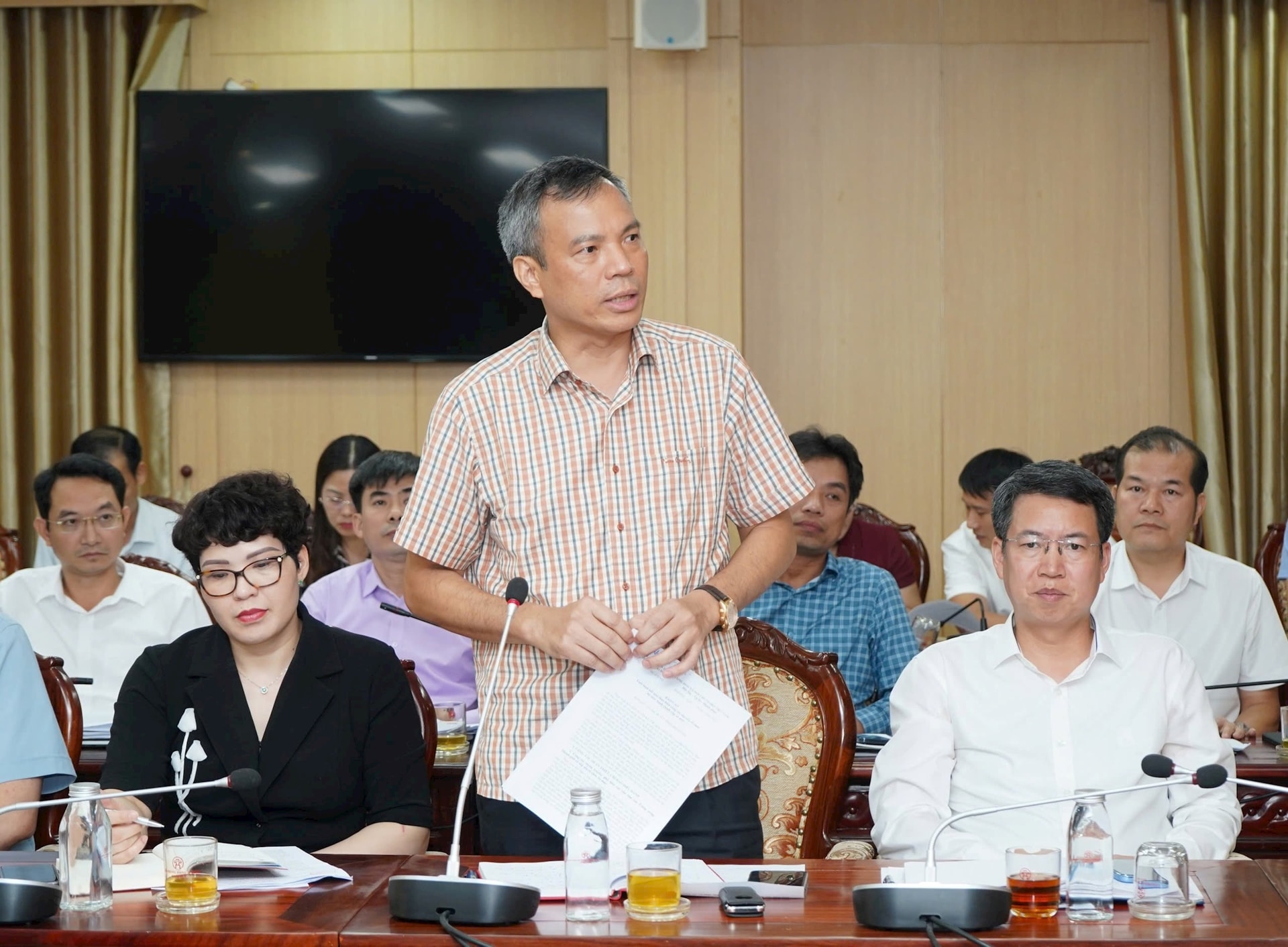Phó Chủ tịch UBND Thành phố Vũ Thu Hà làm việc với huyện Hoài Đức về công tác sắp xếp đơn vị hành chính cấp xã- Ảnh 4.
