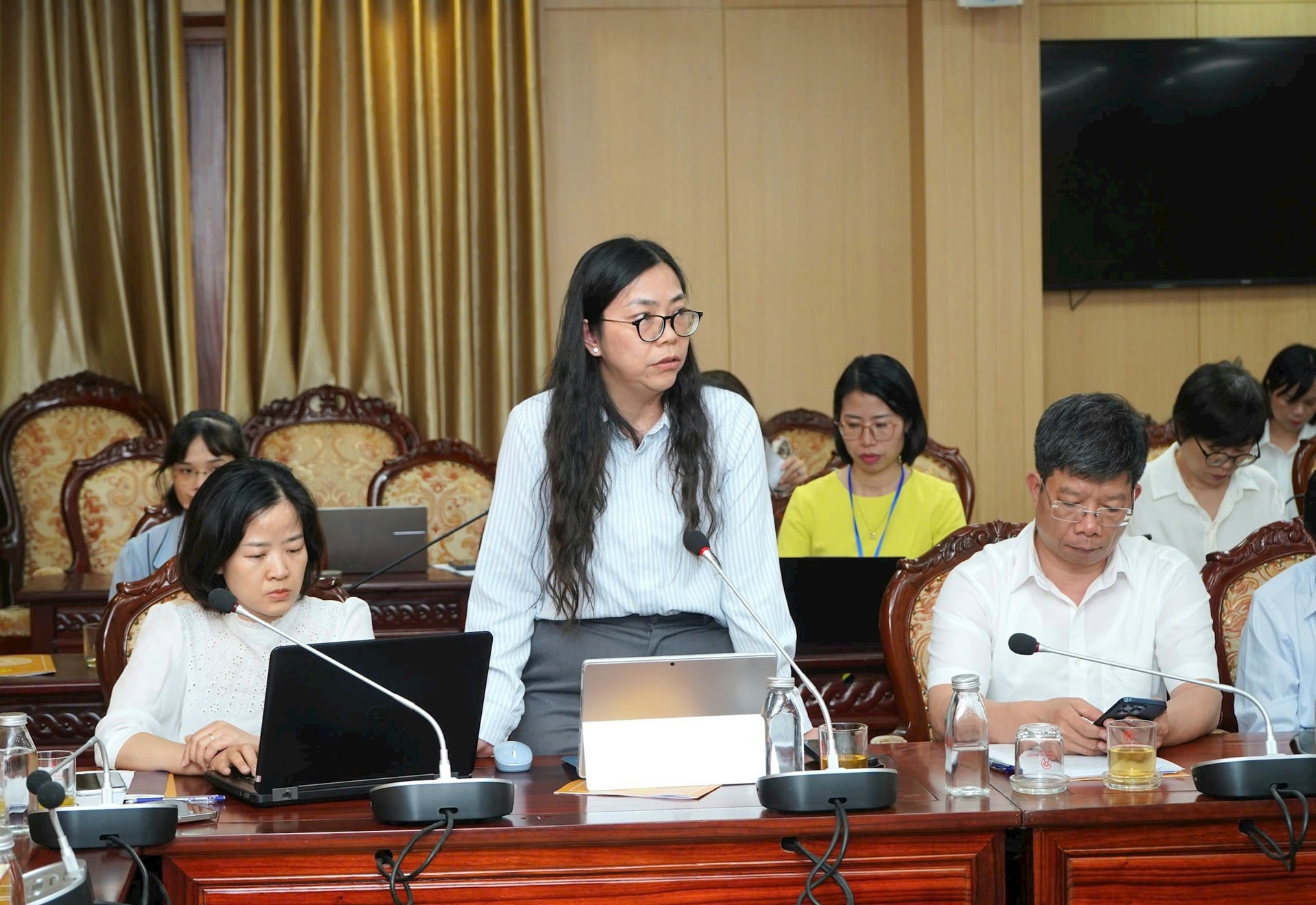 Phó Chủ tịch UBND Thành phố Vũ Thu Hà làm việc với huyện Hoài Đức về công tác sắp xếp đơn vị hành chính cấp xã- Ảnh 5.