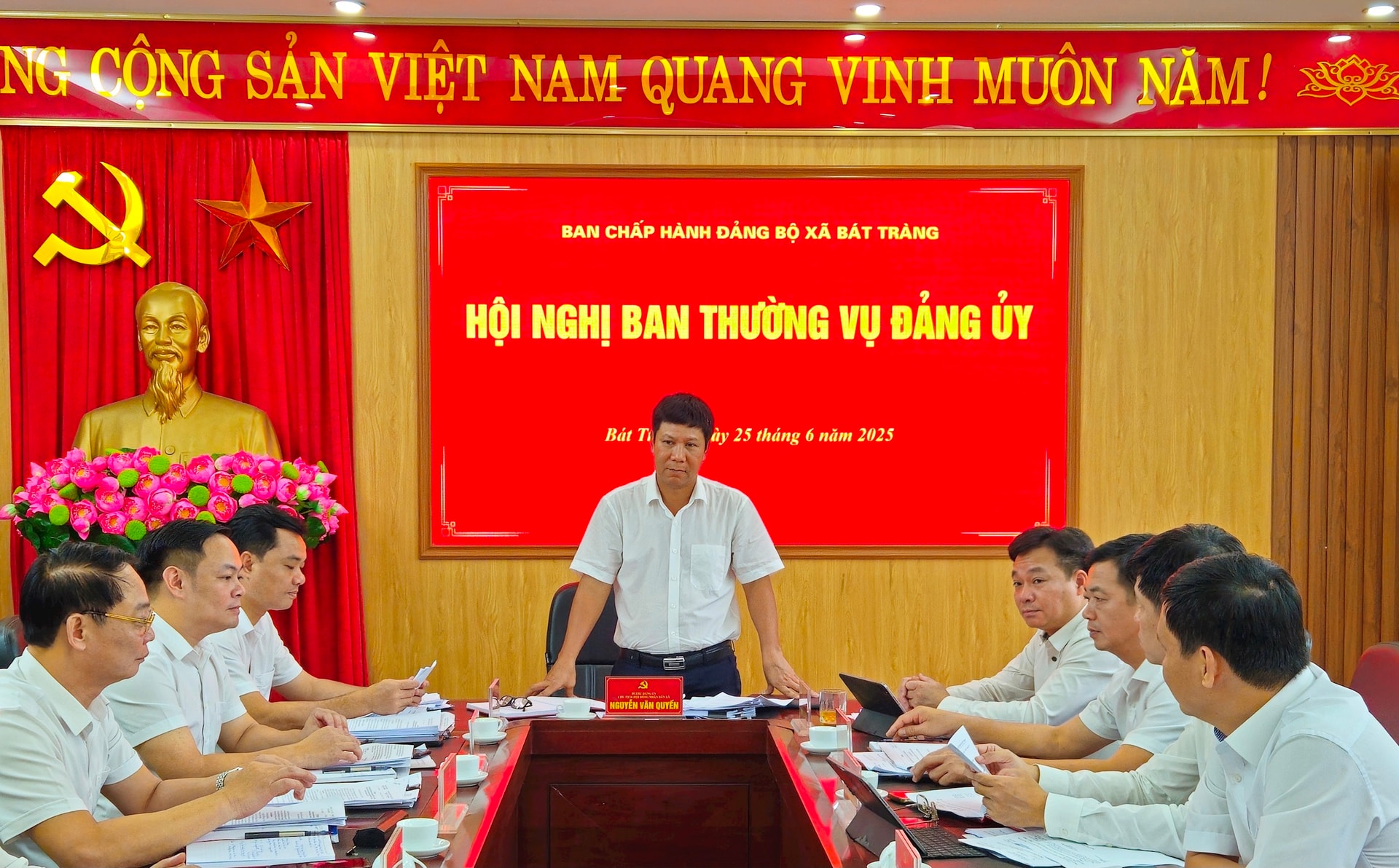 Xã Bát Tràng (mới) vận hành thử nghiệm Hội nghị Ban Thường vụ, Ban Chấp hành Đảng bộ- Ảnh 3.