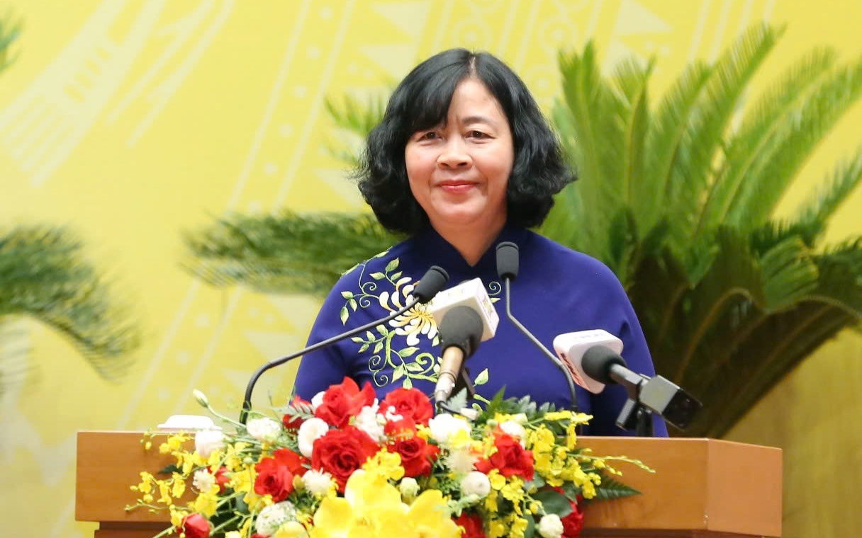 Hanoi Party Chief calls for more effective and transparent decision-making process- Ảnh 1. Bí thư Thành ủy Hà Nội Bùi Thị Minh Hoài phát biểu. Ảnh: Lê Hải
