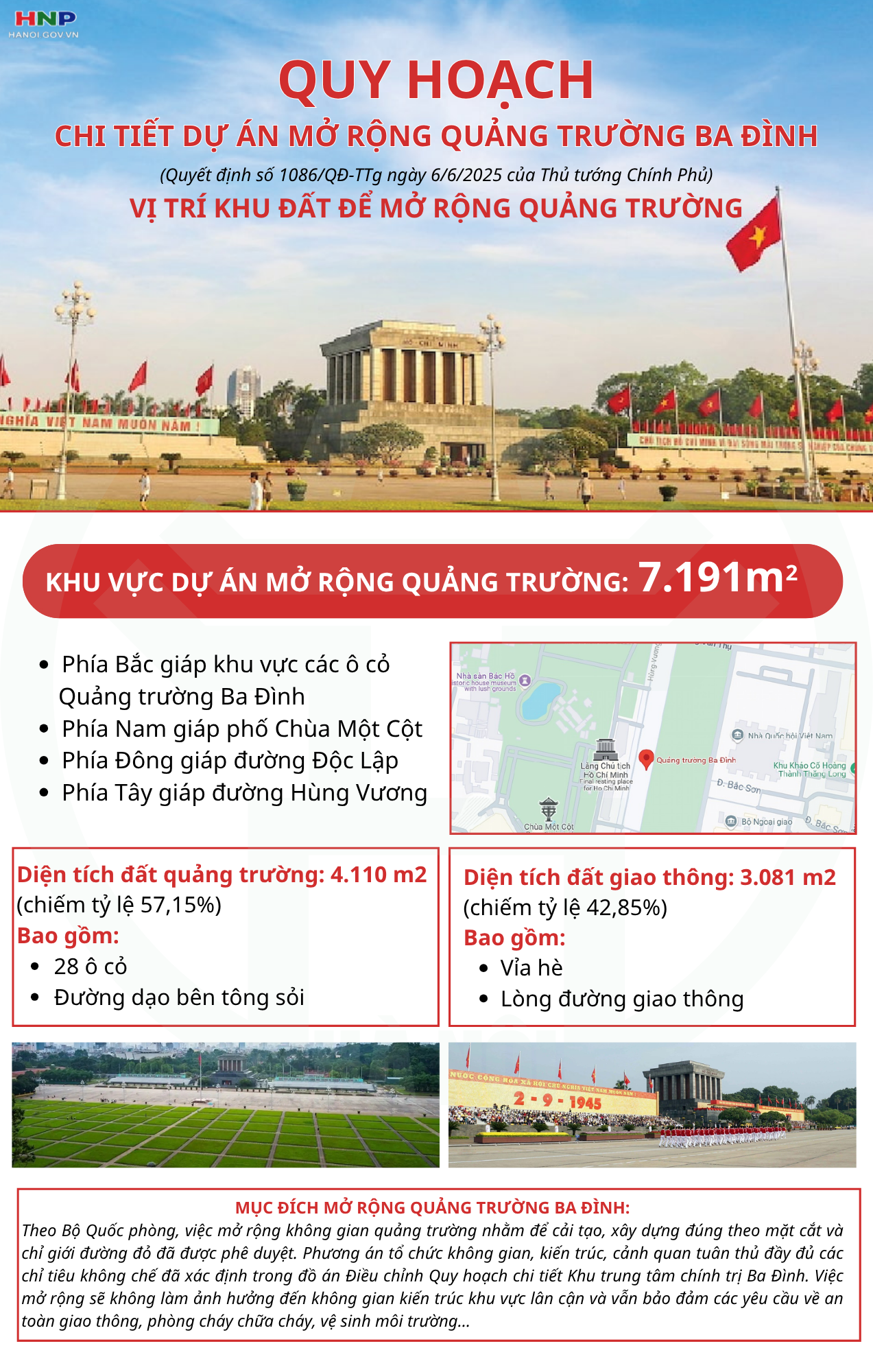Quy hoạch chi tiết dự án mở rộng Quảng trường Ba Đình- Ảnh 1.
