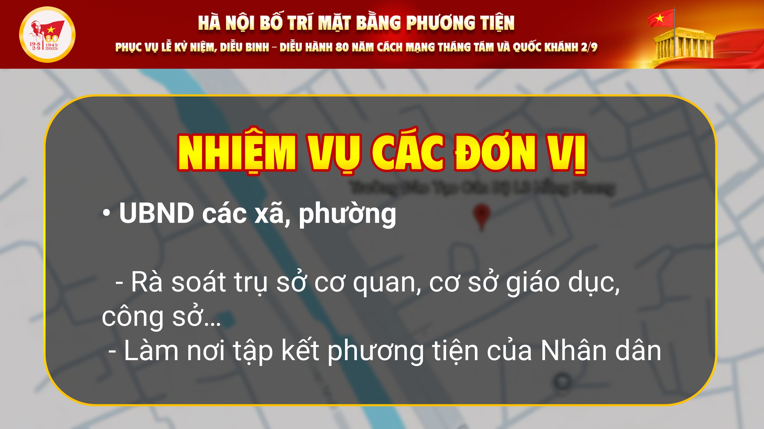 Phương án mặt bằng sắp xếp phương tiện phục vụ Lễ kỷ niệm diễu binh, diễu hành 80 năm Cách mạng tháng Tám và Quốc khánh 2/9- Ảnh 6.