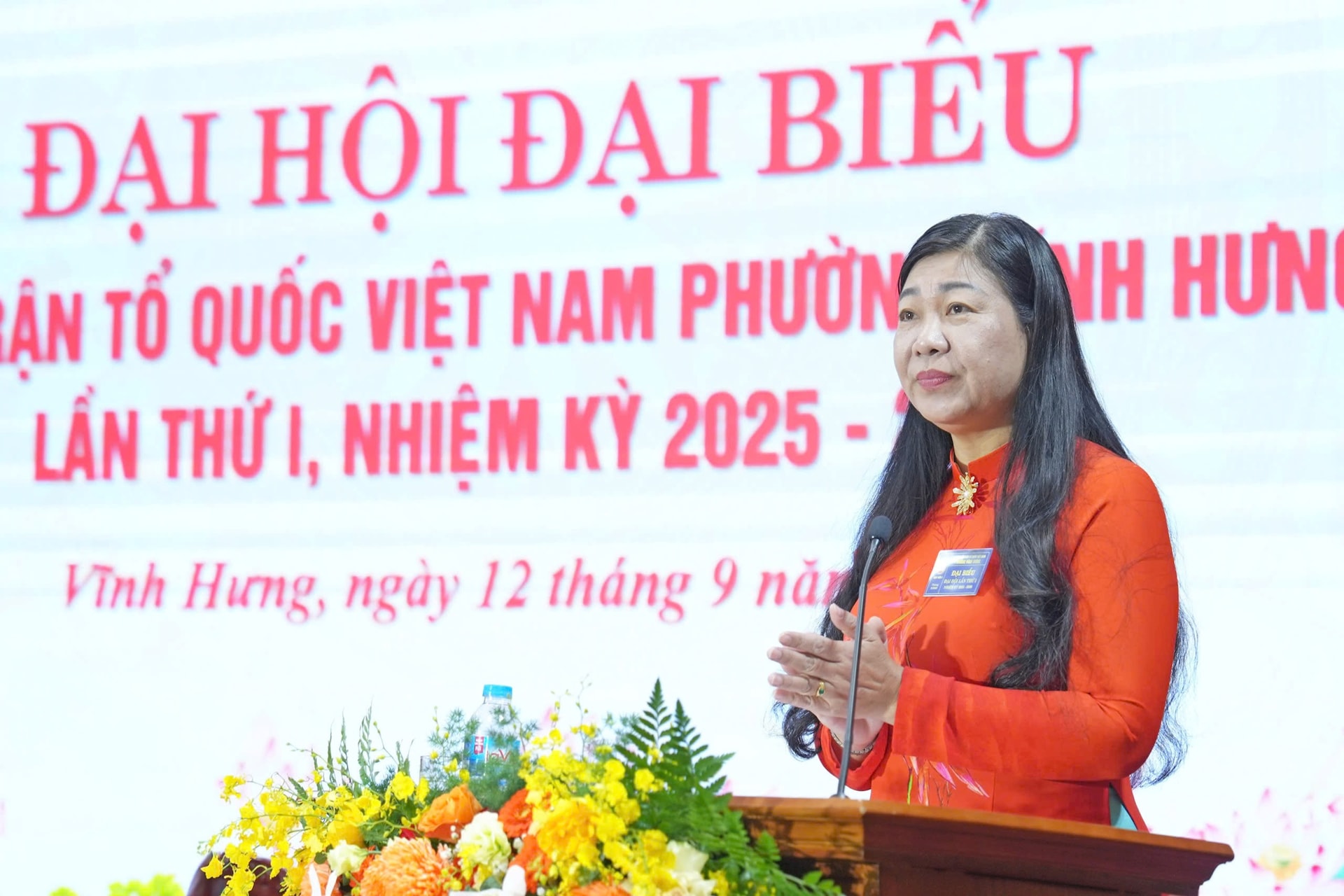 Chủ tịch Ủy ban MTTQ Việt Nam Thành phố Nguyễn Lan Hương dự Đại hội đại biểu MTTQ phường Vĩnh Hưng lần thứ I- Ảnh 4.