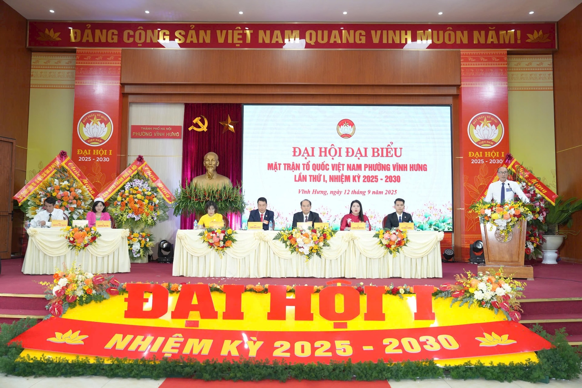 Chủ tịch Ủy ban MTTQ Việt Nam Thành phố Nguyễn Lan Hương dự Đại hội đại biểu MTTQ phường Vĩnh Hưng lần thứ I- Ảnh 3.