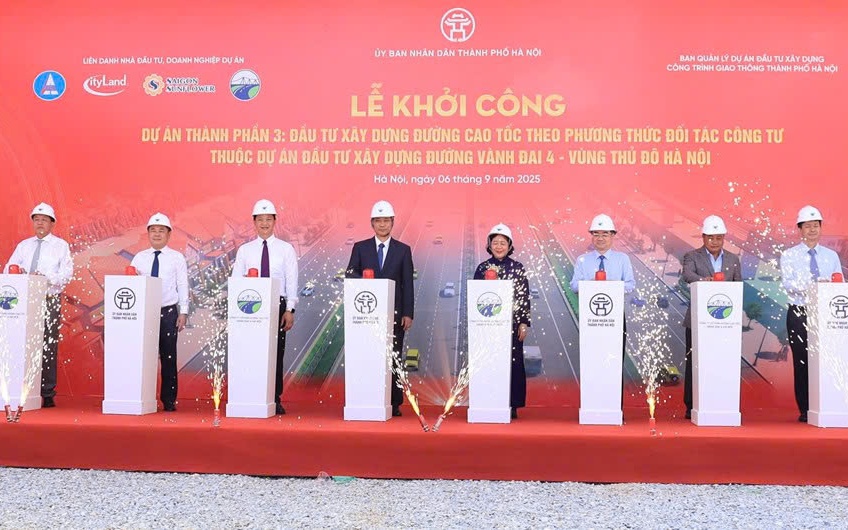 Khởi công xây dựng tuyến cao tốc thuộc dự án Vành đai 4 - Vùng Thủ đô Hà Nội