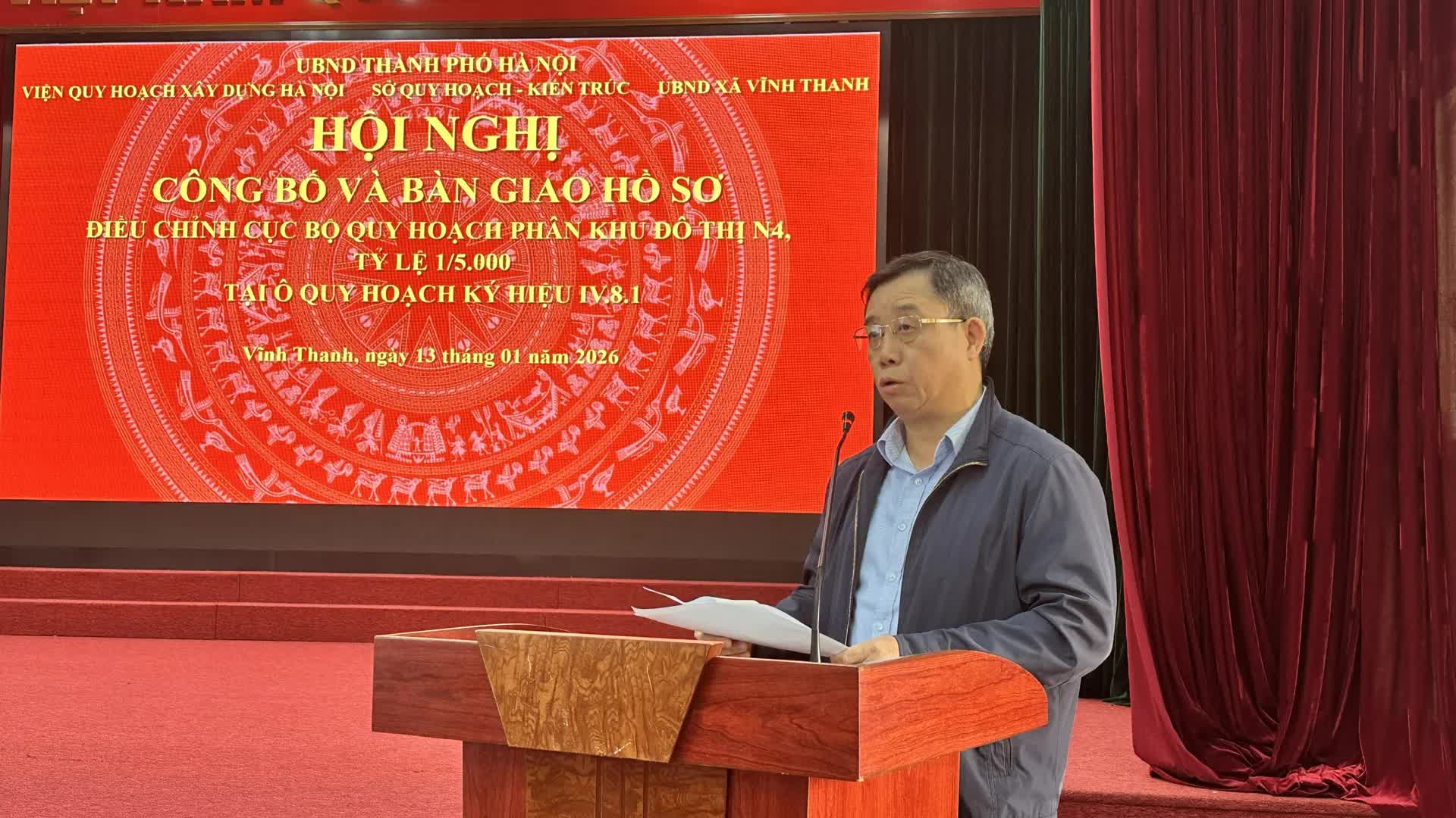 Công bố, bàn giao hồ sơ Đồ án điều chỉnh cục bộ Quy hoạch phân khu đô thị N4 ở xã Vĩnh Thanh- Ảnh 1.