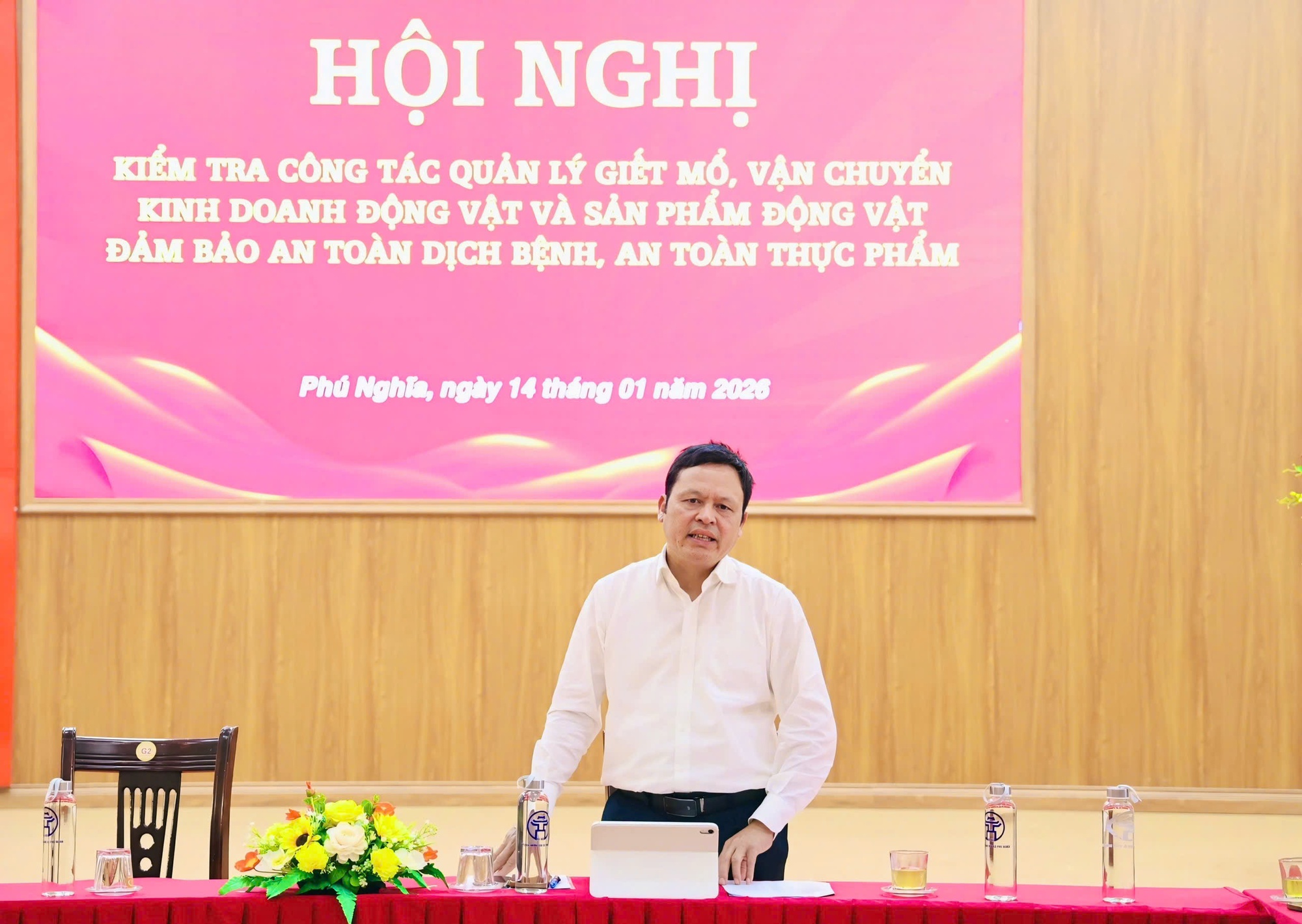 Đoàn kiểm tra liên ngành Thành phố: Kiểm tra quản lý giết mổ, vận chuyển, kinh doanh động vật tại xã Phú Nghĩa- Ảnh 7.