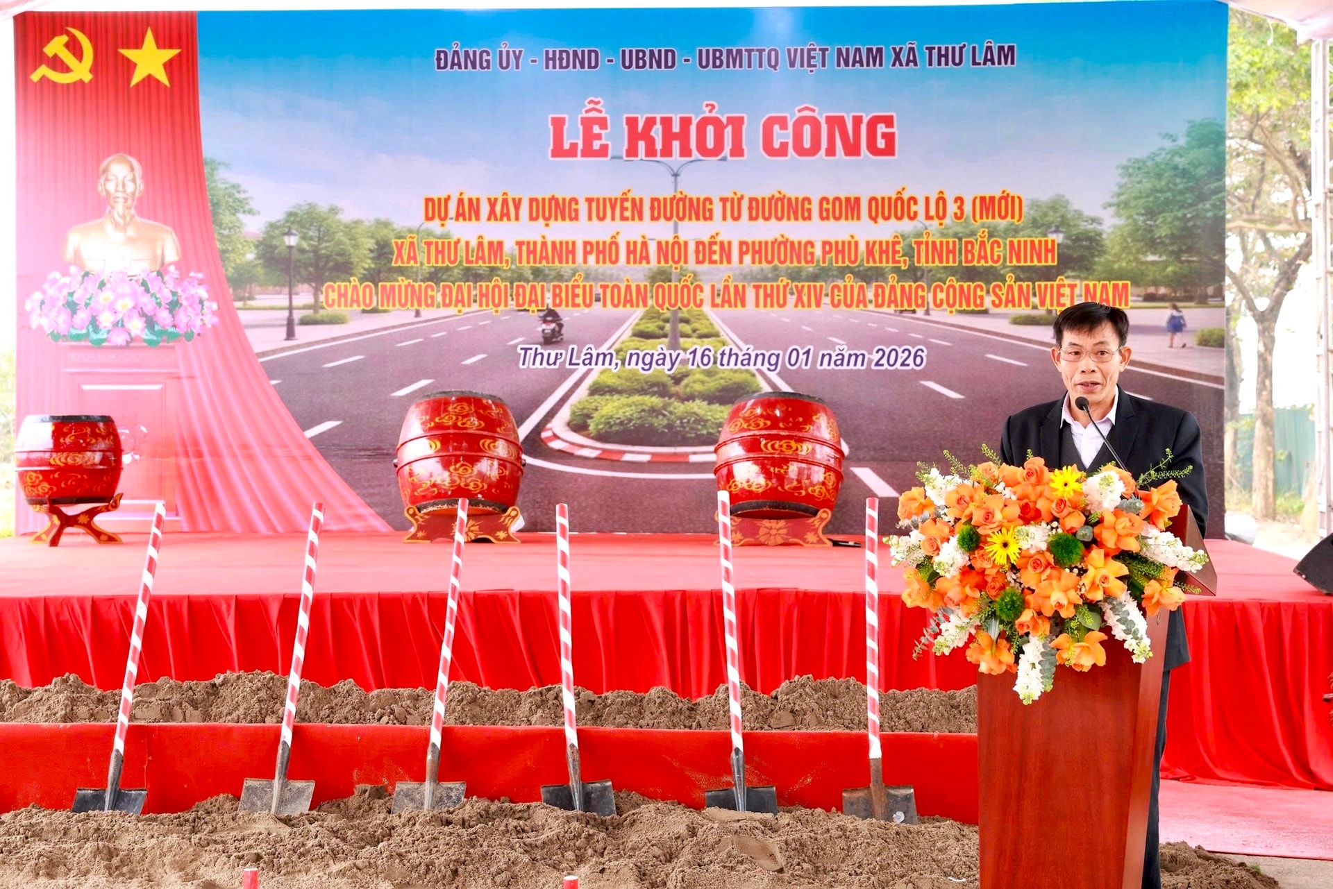 Khởi công tuyến đường kết nối xã Thư Lâm với phường Phù Khê (tỉnh Bắc Ninh)- Ảnh 4.