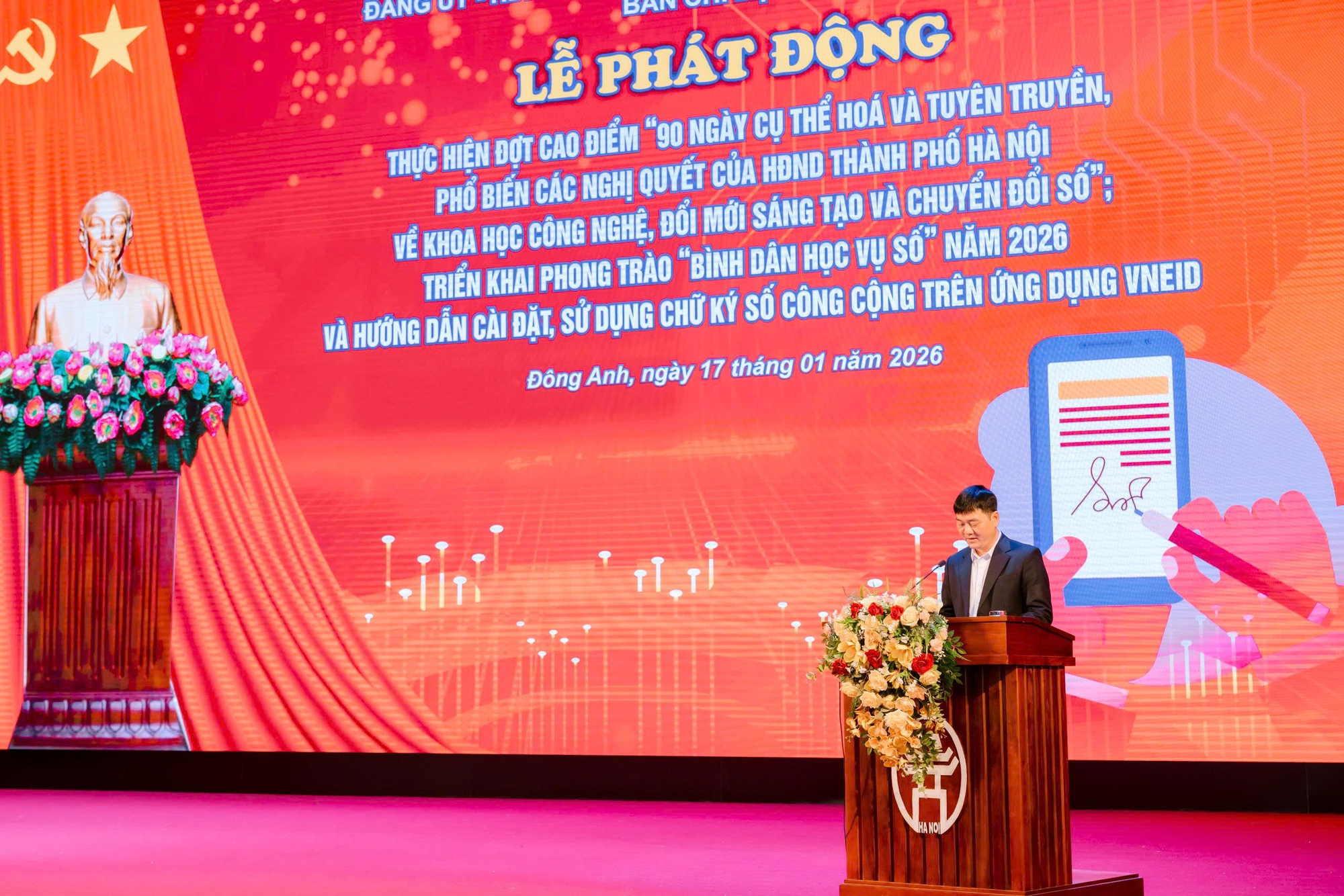 Xã Đông Anh phát động đợt cao điểm 90 ngày đêm về khoa học công nghệ và chuyển đổi số- Ảnh 1.