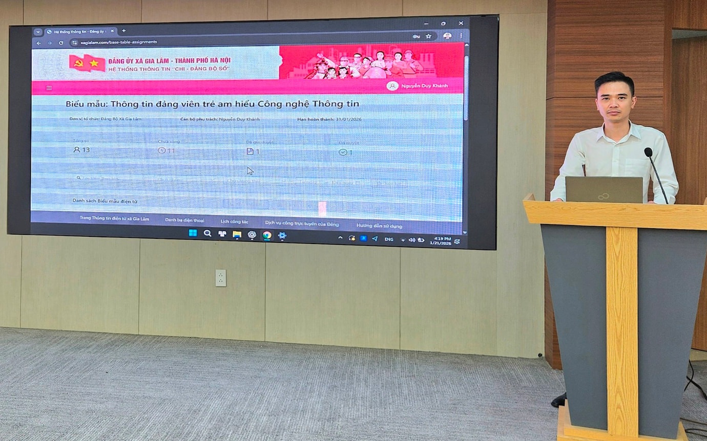 Giới thiệu mô hình đổi mới, sáng tạo: Hệ thống thông tin “Chi bộ - Đảng bộ số” xã Gia Lâm