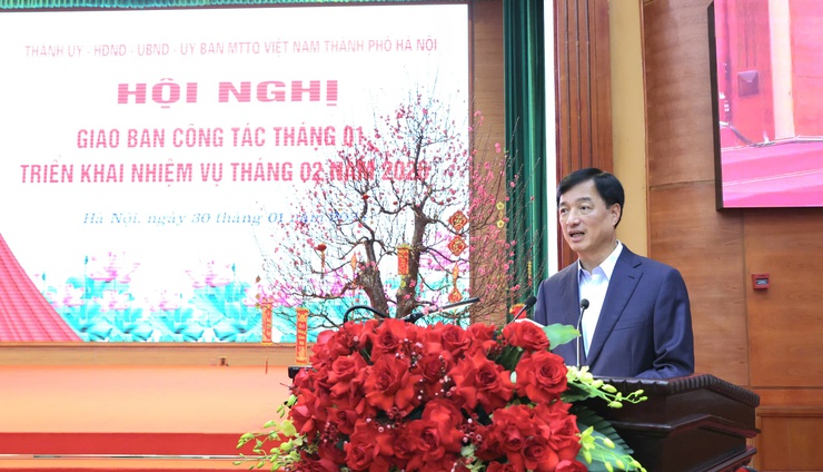 Hanoi reviews January task performance, sets priorities for strong and sustainable growth- Ảnh 2.