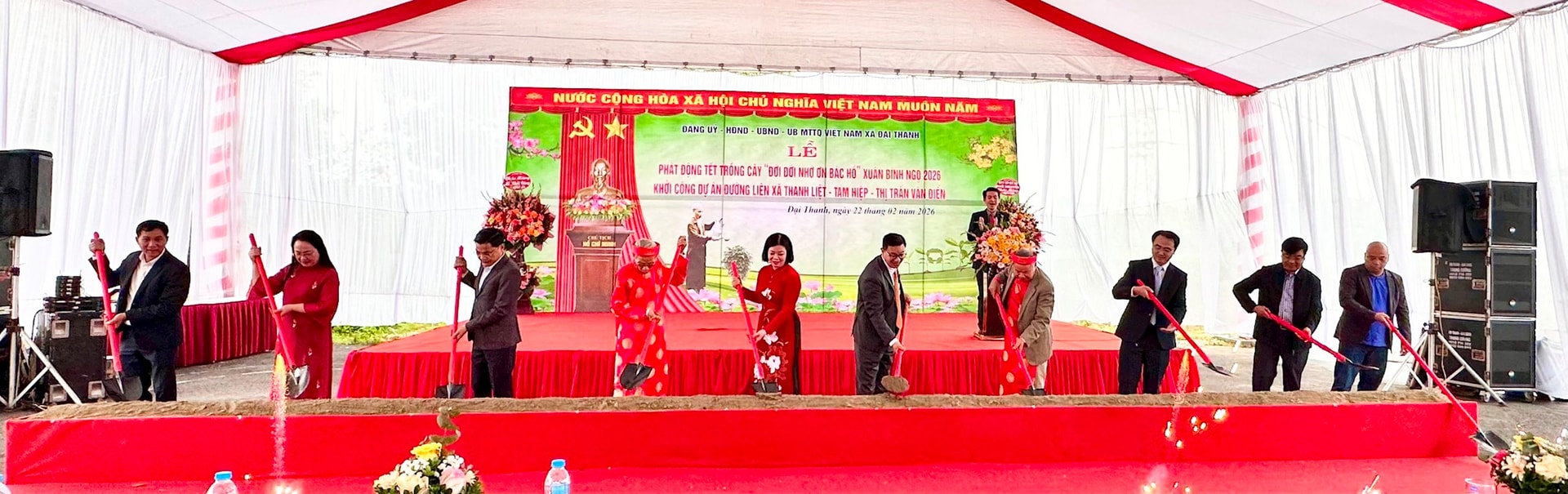 Xã Đại Thanh phát động Tết trồng cây, khởi công tuyến đường liên xã- Ảnh 3.