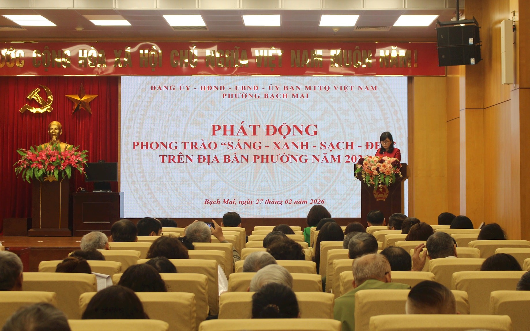  Các đại biểu dự Hội nghị triển khai Kế hoạch hưởng ứng, thực hiện phong trào thi đua “Sáng - xanh - sạch - đẹp