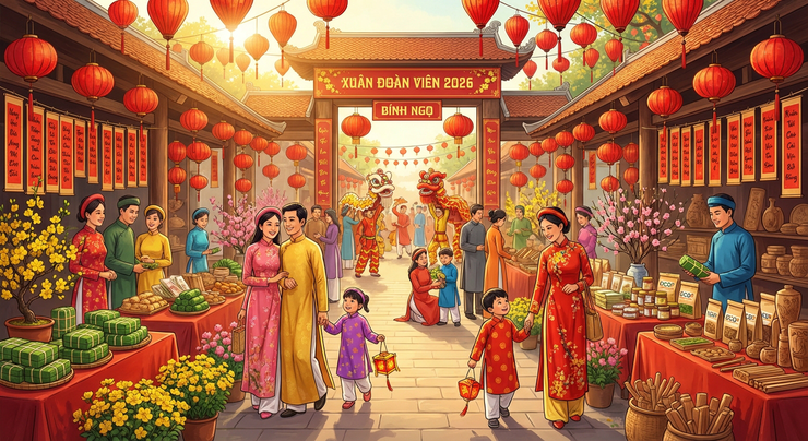 Trưng bày sản phẩm tiêu dùng phục vụ Tết Bính Ngọ - "Xuân Đoàn Viên"- Ảnh 1.