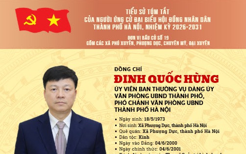 Tiểu sử tóm tắt đồng chí Đinh Quốc Hùng, ứng cử đại biểu HĐND thành phố Hà Nội khóa XVII