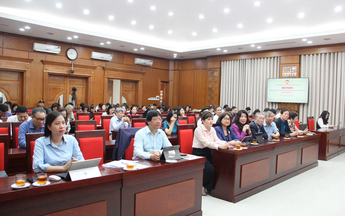 Quang cảnh Hội nghị tại điểm cầu Ủy ban MTTQ Việt Nam thành phố Hà Nội.