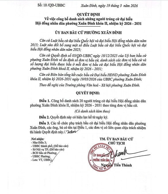 Xuân Đỉnh công bố danh sách 20 đại biểu trúng cử HĐND phường- Ảnh 1.
