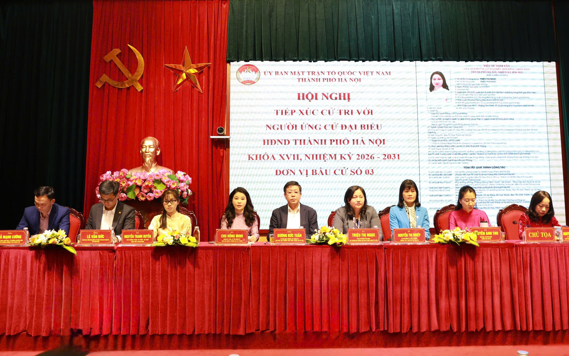 Các ứng cử viên đại biểu HĐND Thành phố, Đơn vị bầu cử số 3, tiếp xúc cử tri