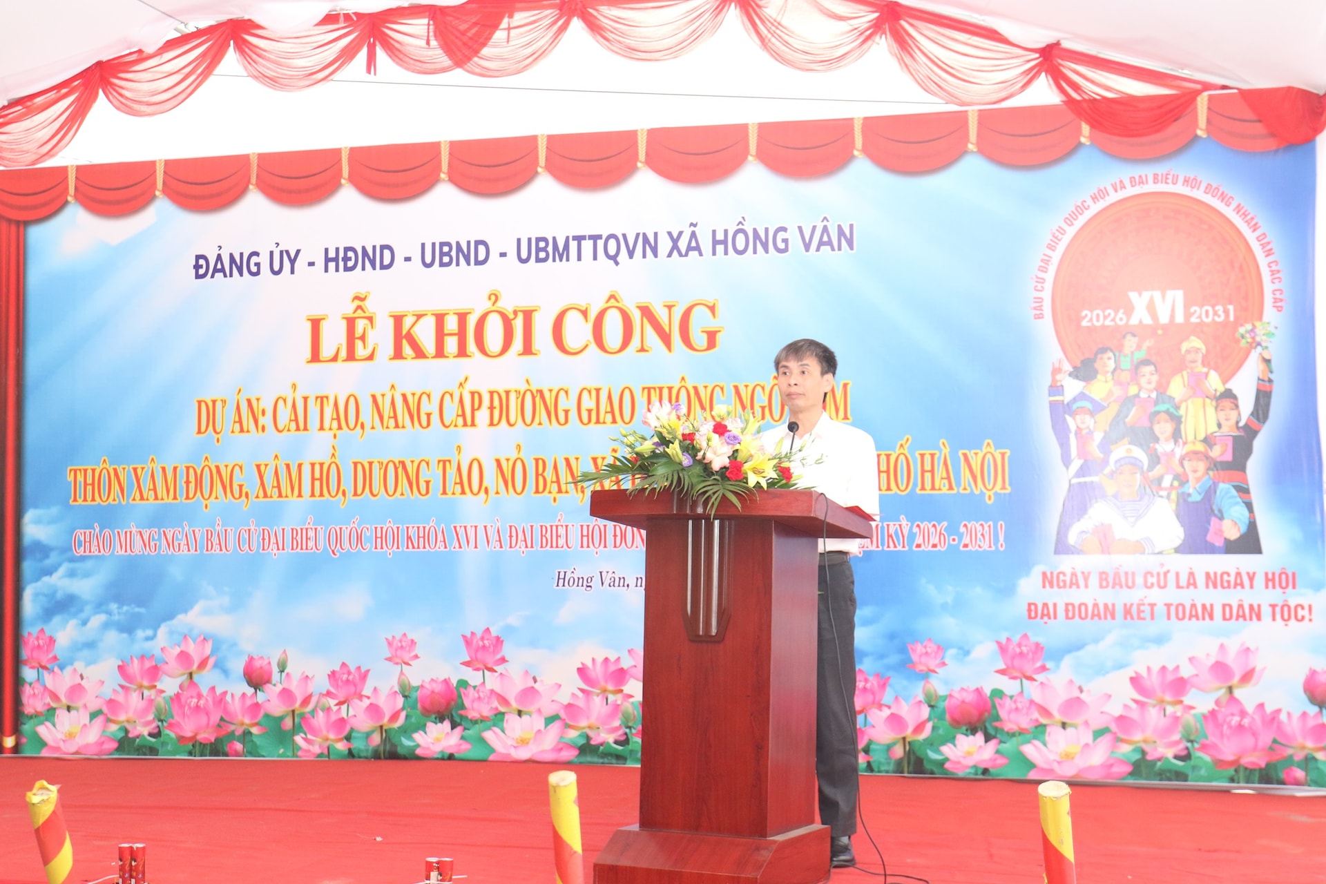 Xã Hồng Vân khởi công 3 công trình hạ tầng chào mừng ngày bầu cử- Ảnh 2.