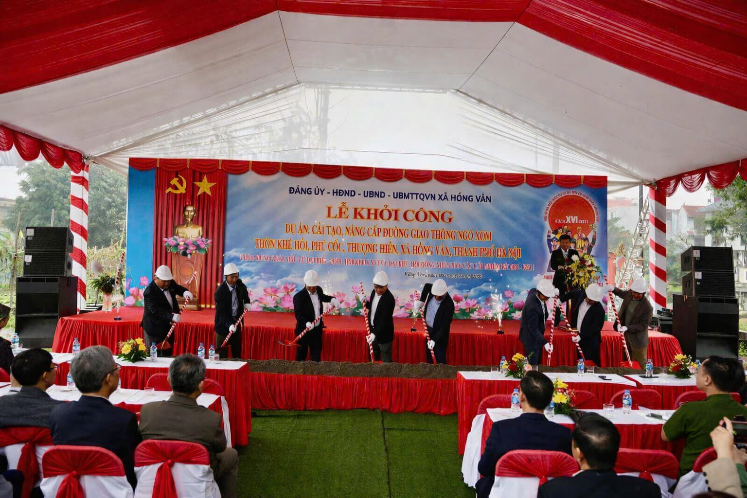 Xã Hồng Vân khởi công 3 công trình hạ tầng chào mừng ngày bầu cử- Ảnh 1.