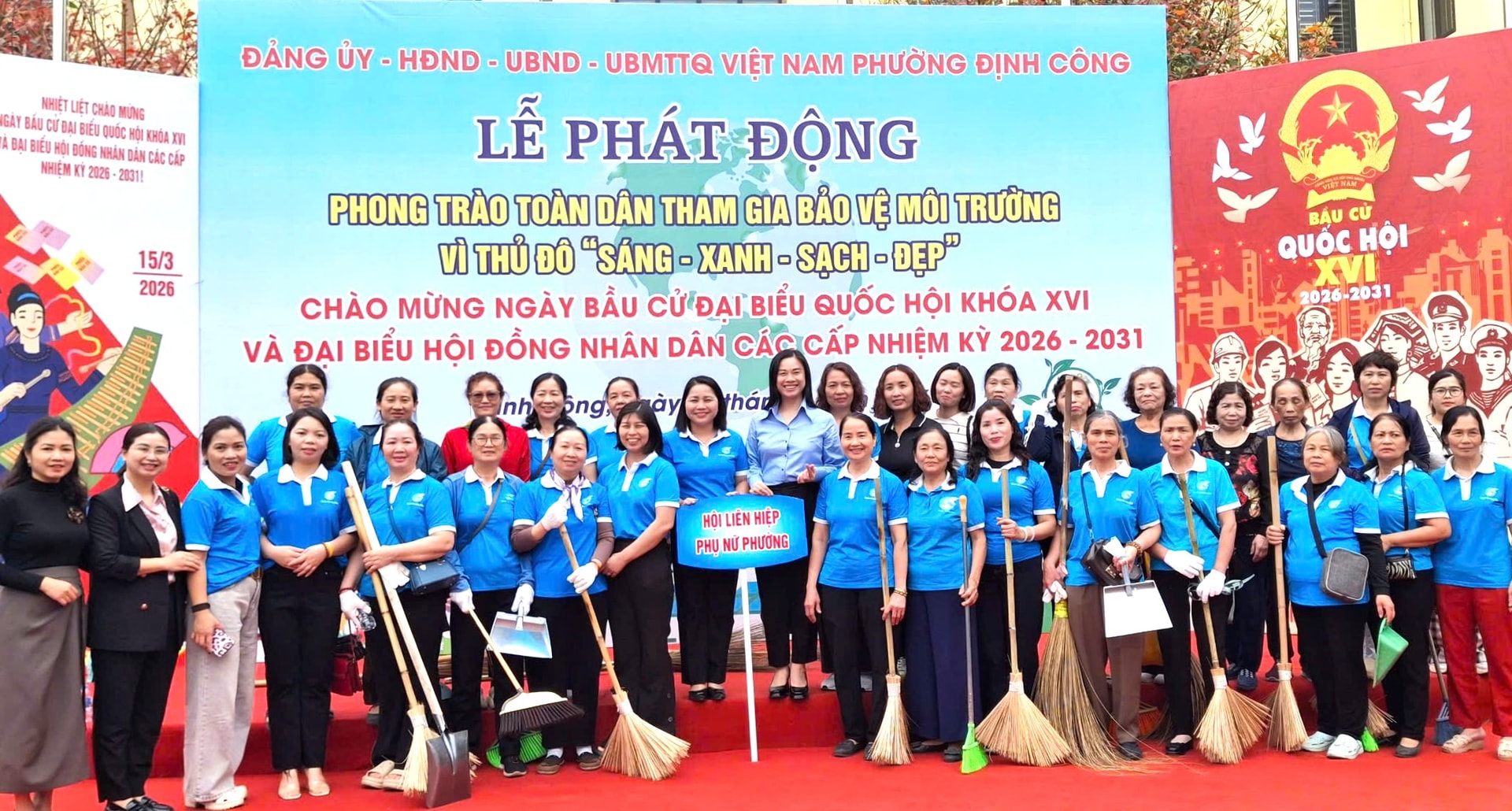 Phường Định Công phát động phong trào bảo vệ môi trường chào mừng cuộc bầu cử- Ảnh 2.