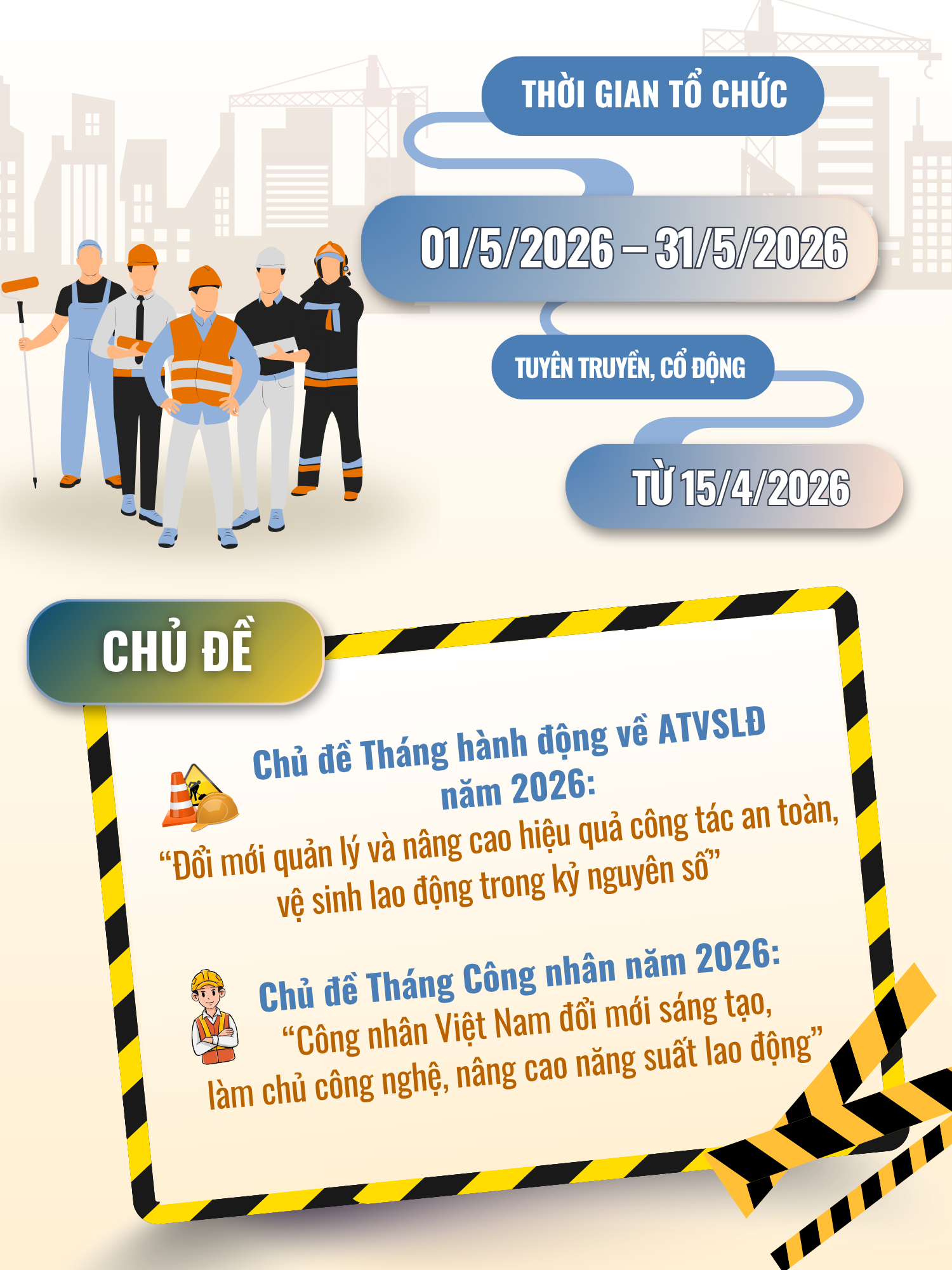 Tháng hành động về An toàn, vệ sinh lao động và Tháng Công nhân năm 2026- Ảnh 2.