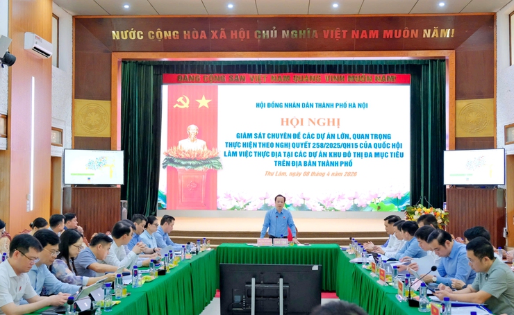 Hanoi People's Council supervises major urban projects to accelerate progress and remove bottlenecks- Ảnh 2.