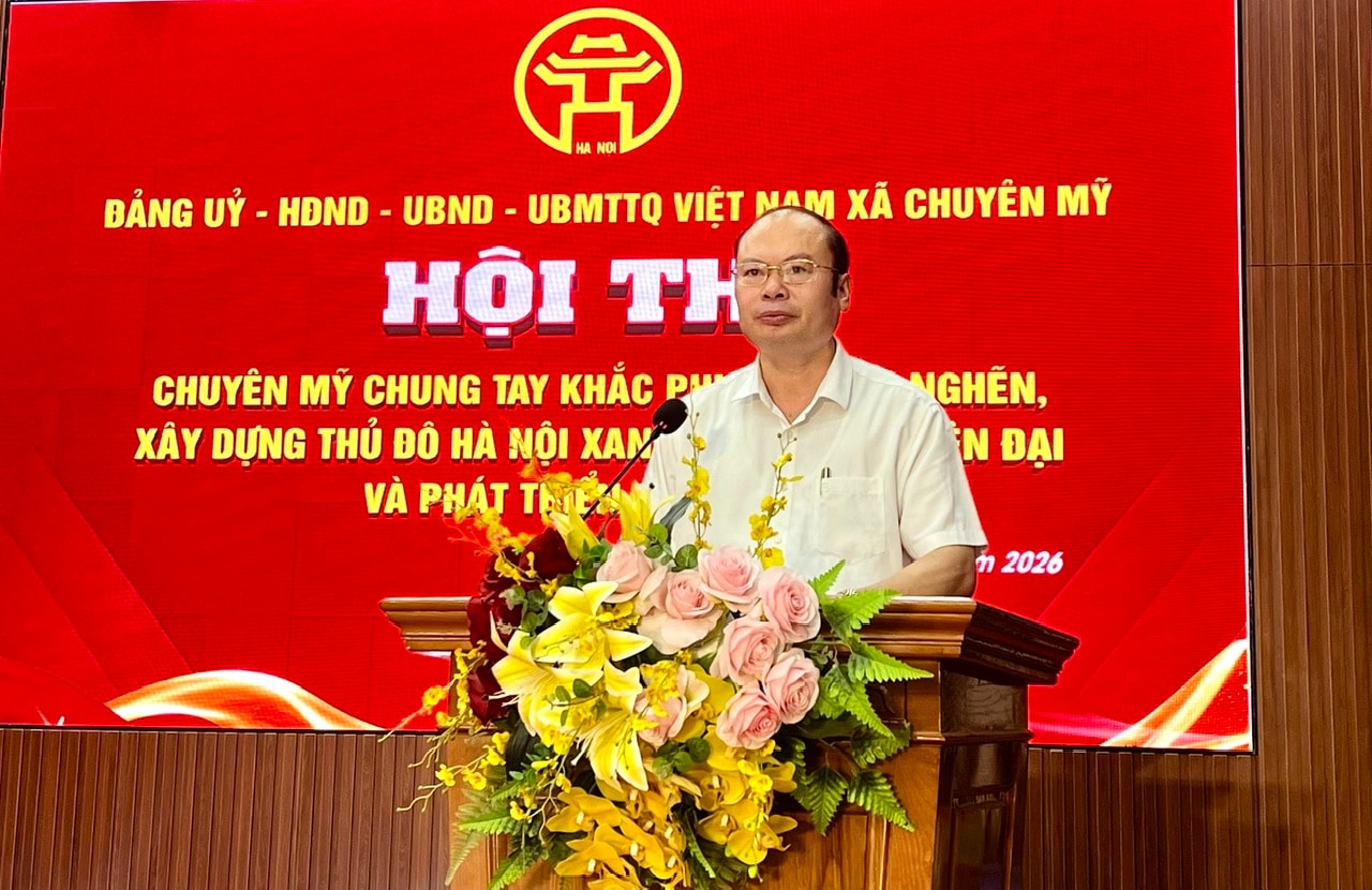 Xã Chuyên Mỹ chung tay khắc phục 5 điểm nghẽn, xây dựng Thủ đô Hà Nội xanh, văn minh, hiện đại- Ảnh 1.