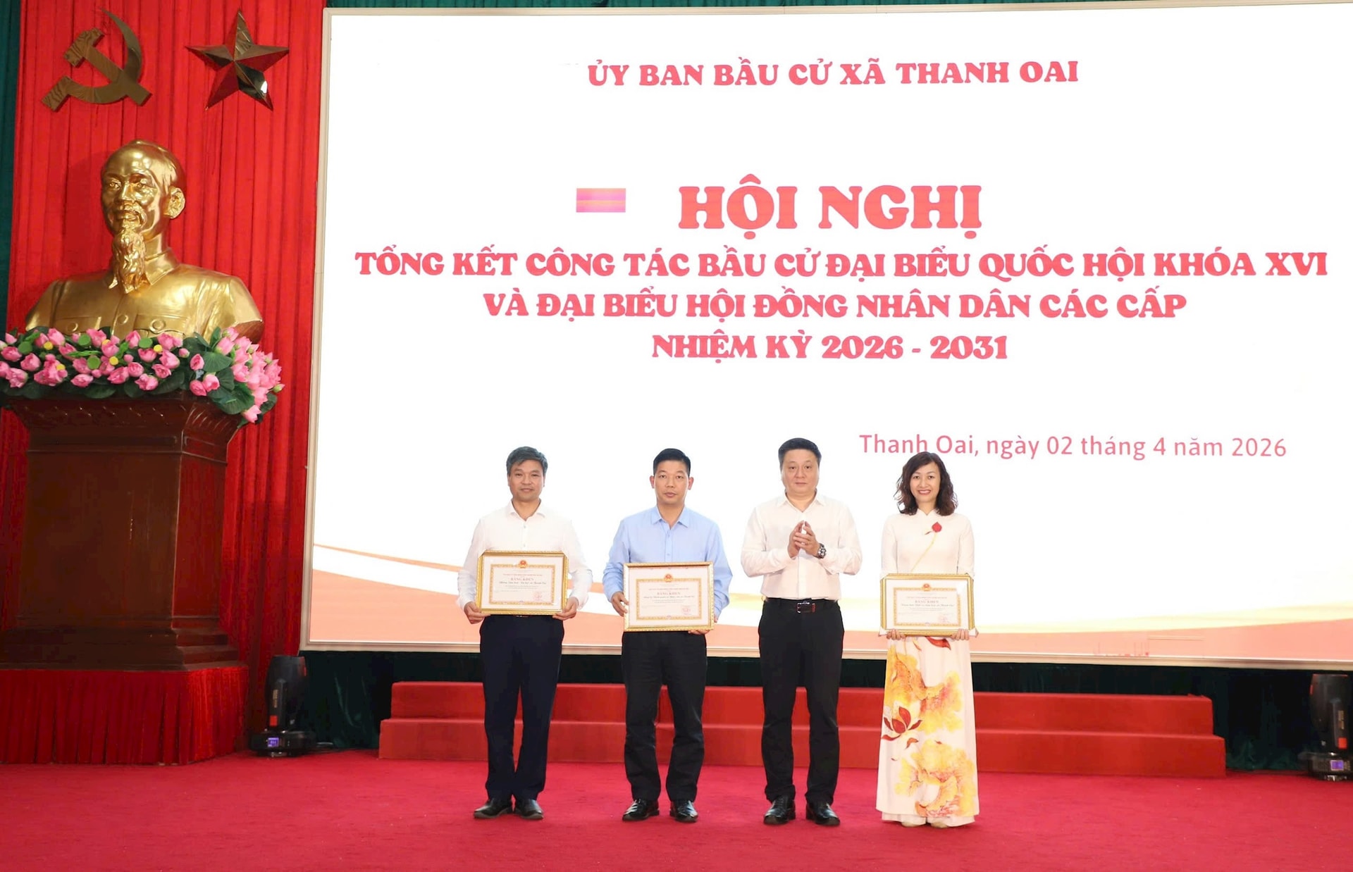 Xã Thanh Oai khen thưởng nhiều tập thể, cá nhân trong công tác bầu cử- Ảnh 2.