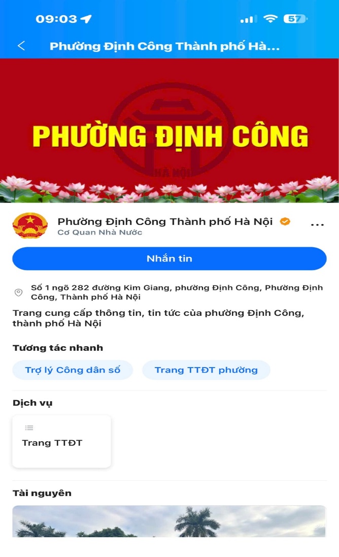 Phường Định Công triển khai Trợ lý công dân số trên Zalo OA hỗ trợ người dân và doanh nghiệp- Ảnh 1.